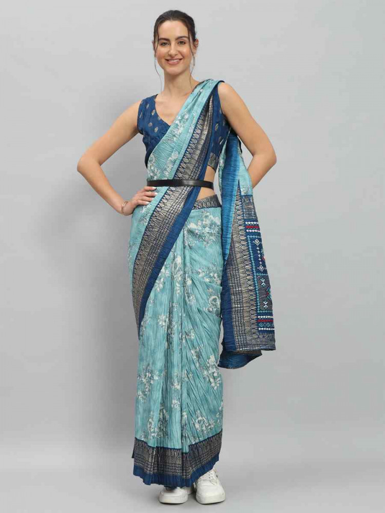 Multi Dola Silk Handwoven Festival Casual Heavy Border Saree