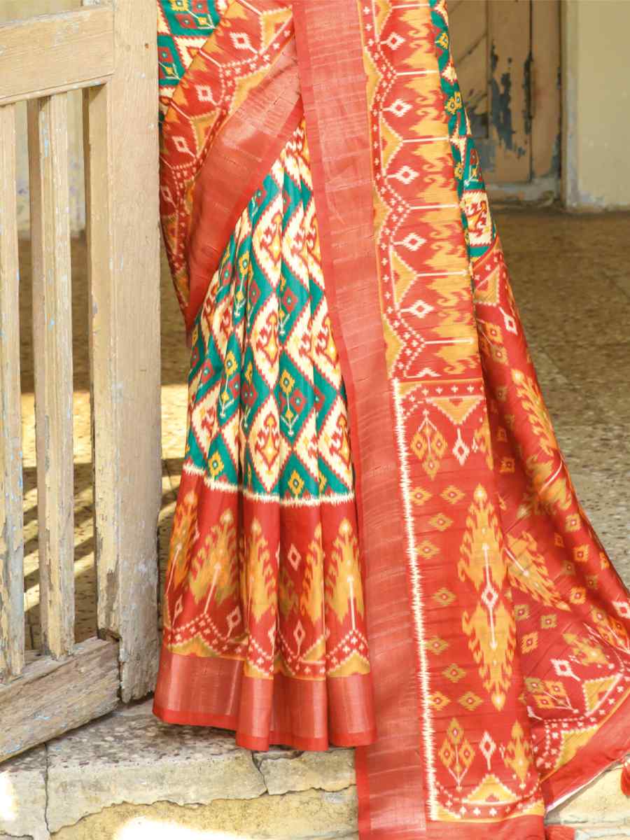 Multi Dola Silk Printed Casual Festival Contemporary Saree