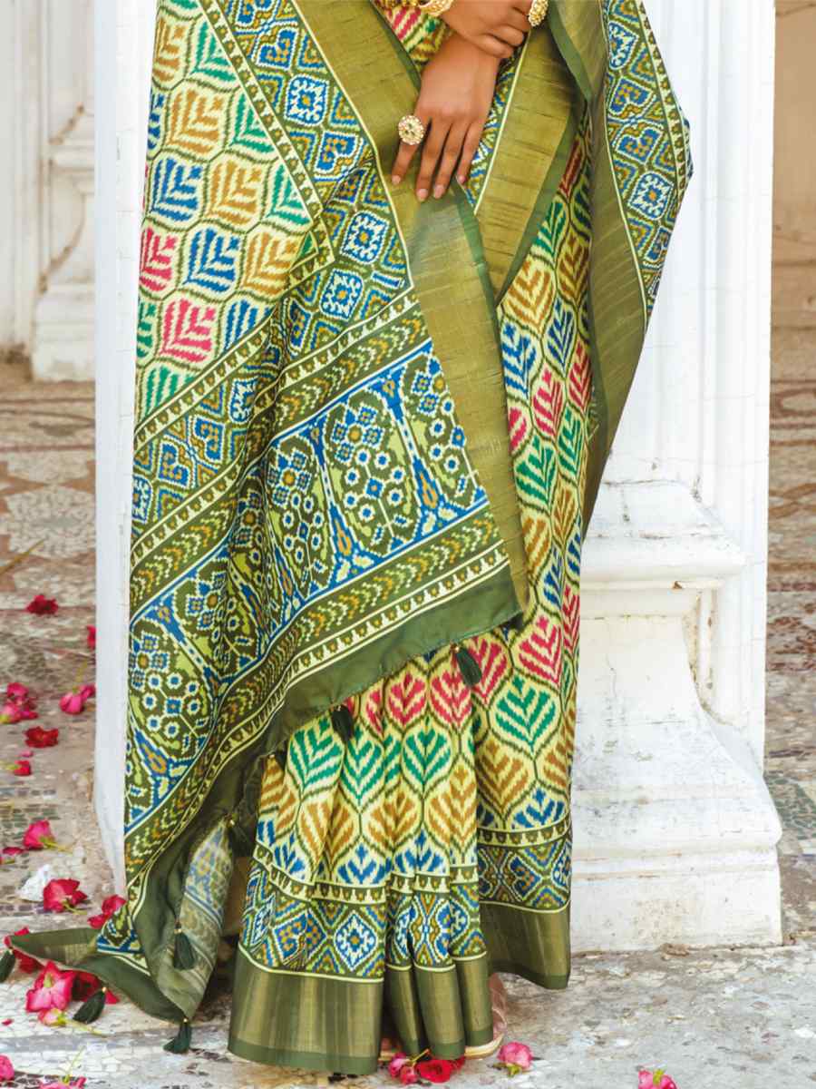 Multi Dola Silk Printed Casual Festival Contemporary Saree