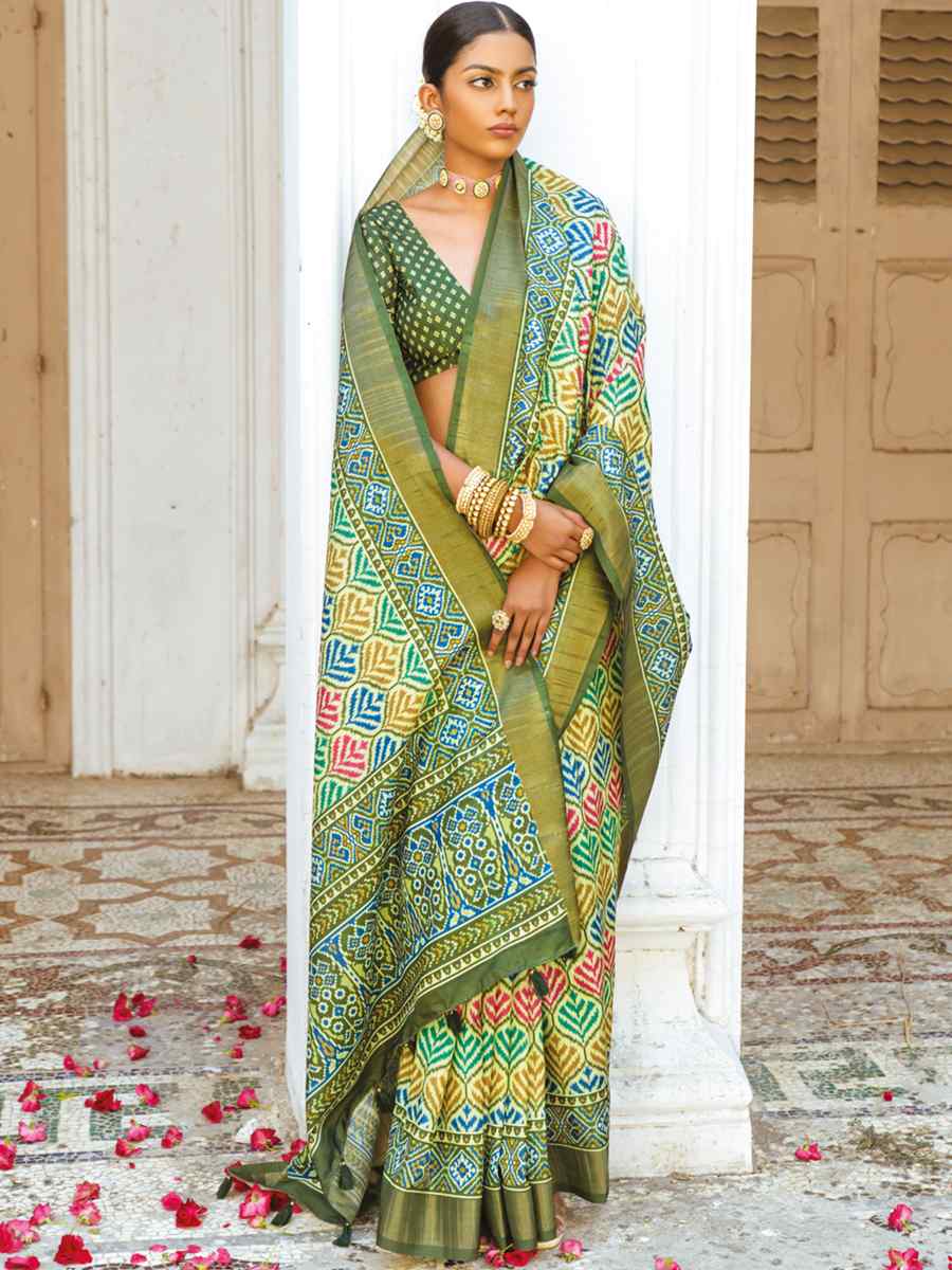 Multi Dola Silk Printed Casual Festival Contemporary Saree