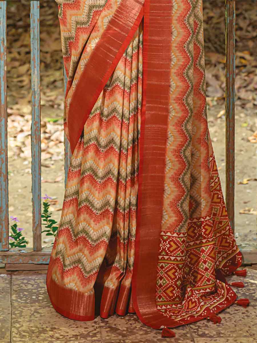 Multi Dola Silk Printed Casual Festival Contemporary Saree