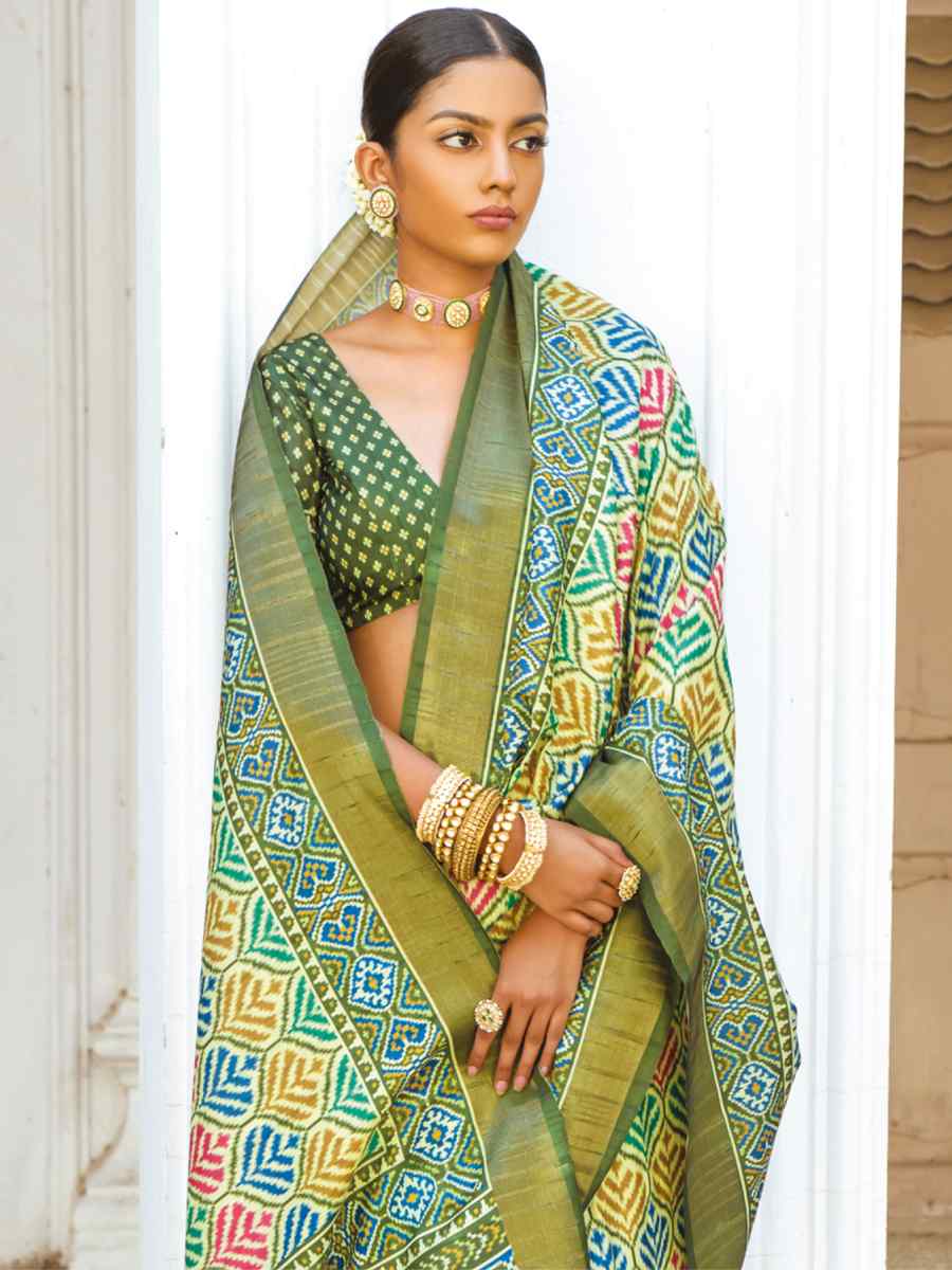 Multi Dola Silk Printed Casual Festival Contemporary Saree