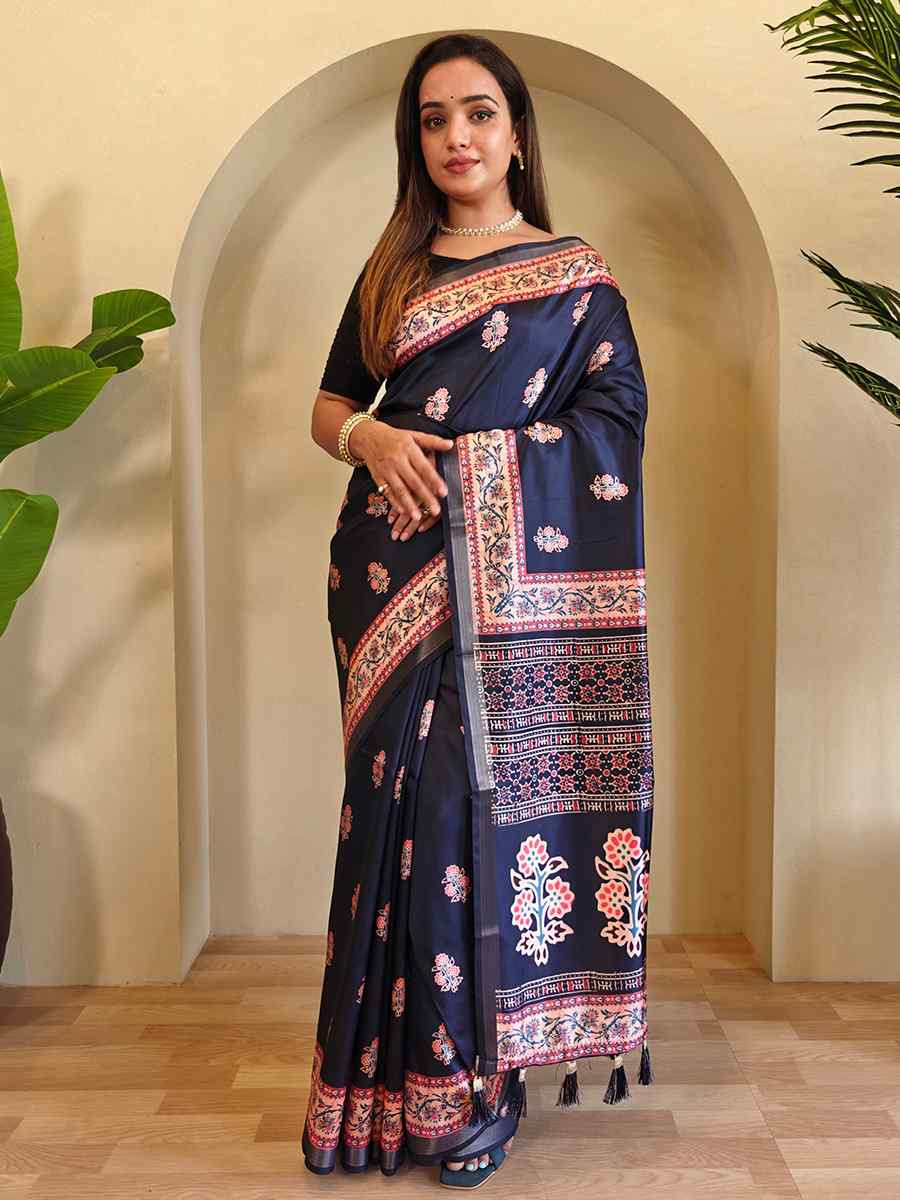 Multi Dola Viscose Printed Festival Wedding Fancy Heavy Border Saree