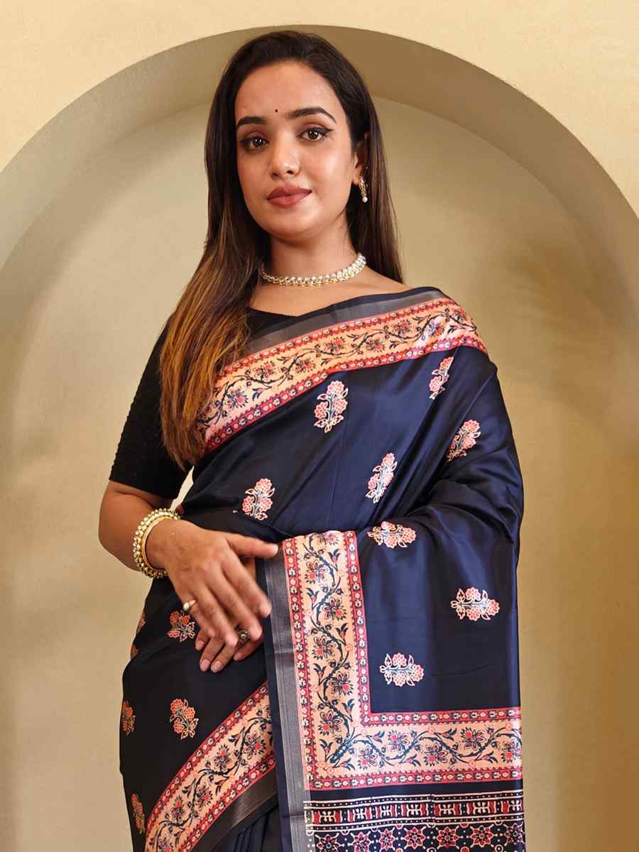 Multi Dola Viscose Printed Festival Wedding Fancy Heavy Border Saree