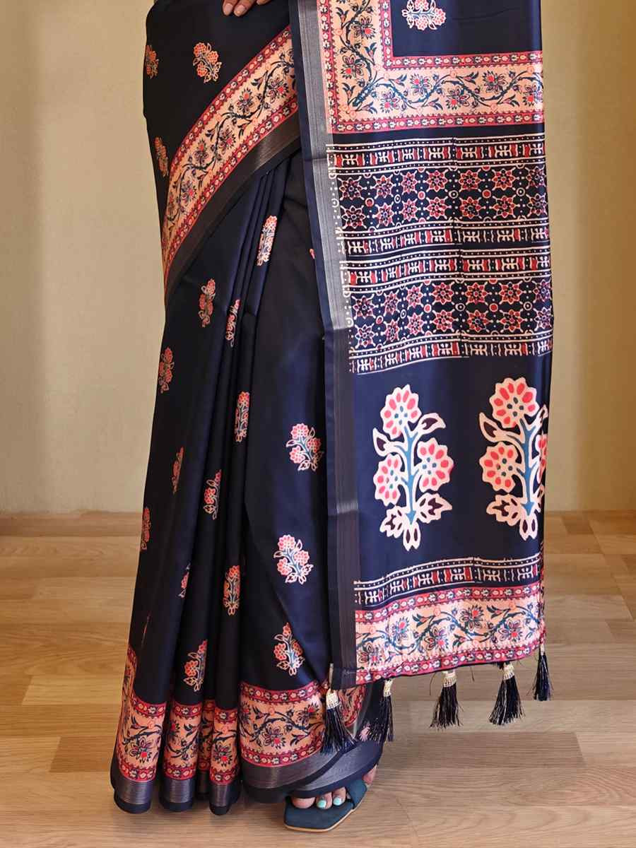 Multi Dola Viscose Printed Festival Wedding Fancy Heavy Border Saree