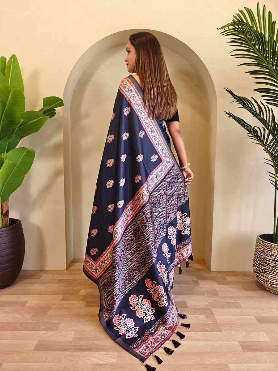 Multi Dola Viscose Printed Festival Wedding Fancy Heavy Border Saree