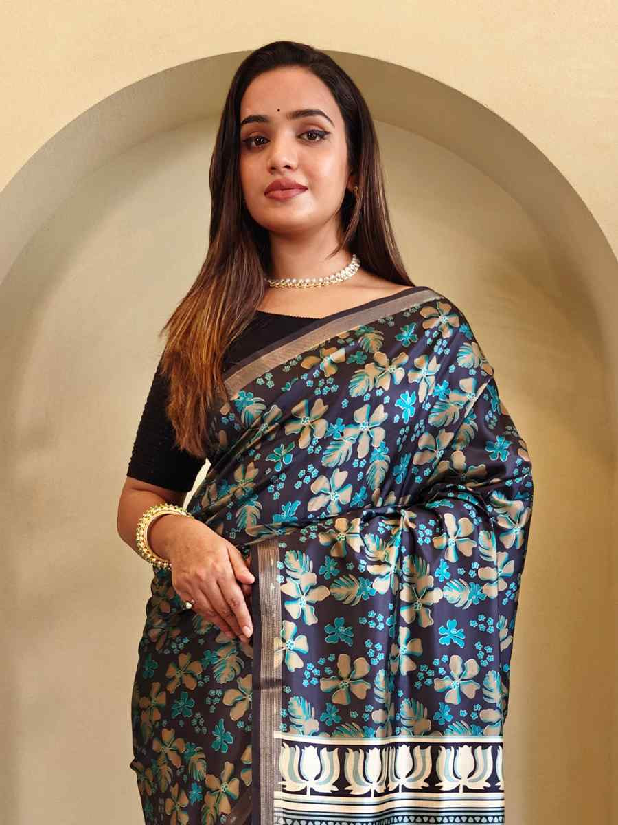 Multi Dola Viscose Printed Festival Wedding Fancy Heavy Border Saree