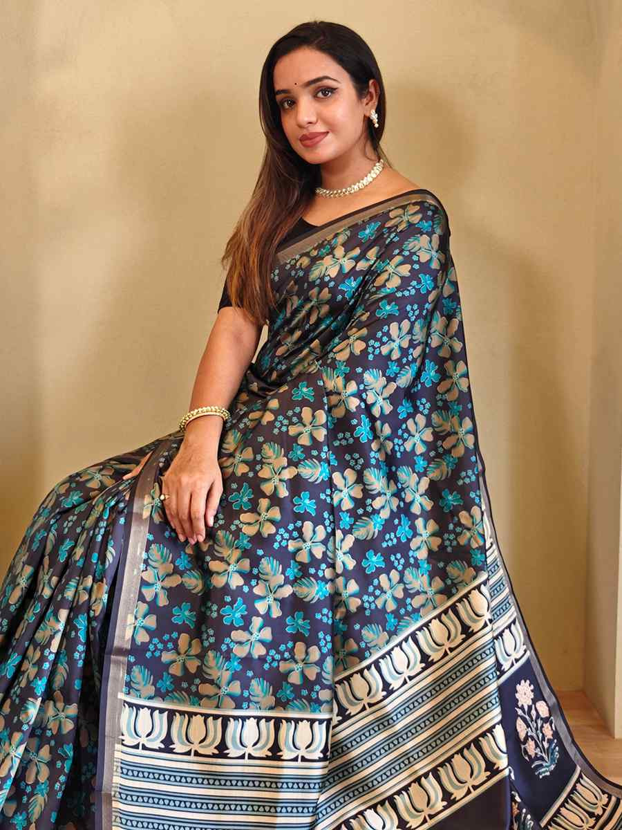 Multi Dola Viscose Printed Festival Wedding Fancy Heavy Border Saree