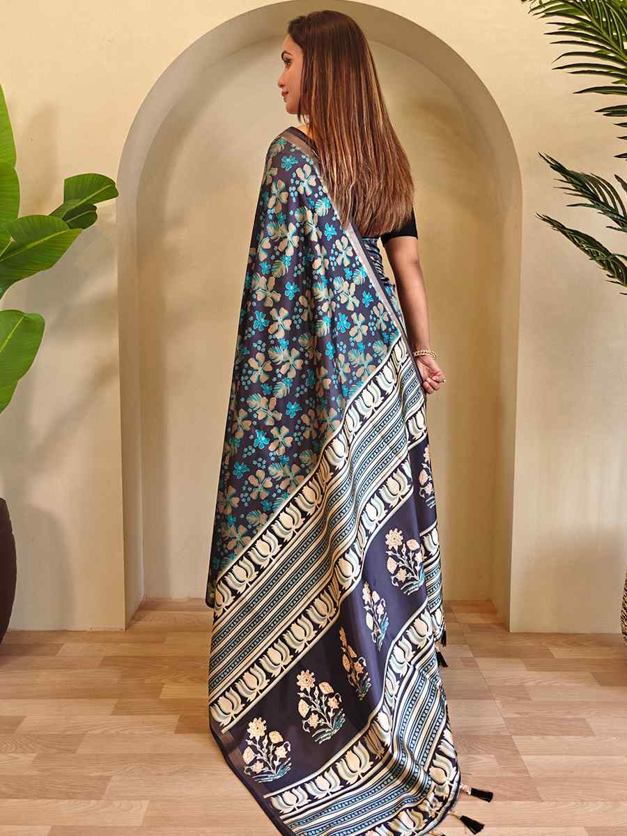 Multi Dola Viscose Printed Festival Wedding Fancy Heavy Border Saree