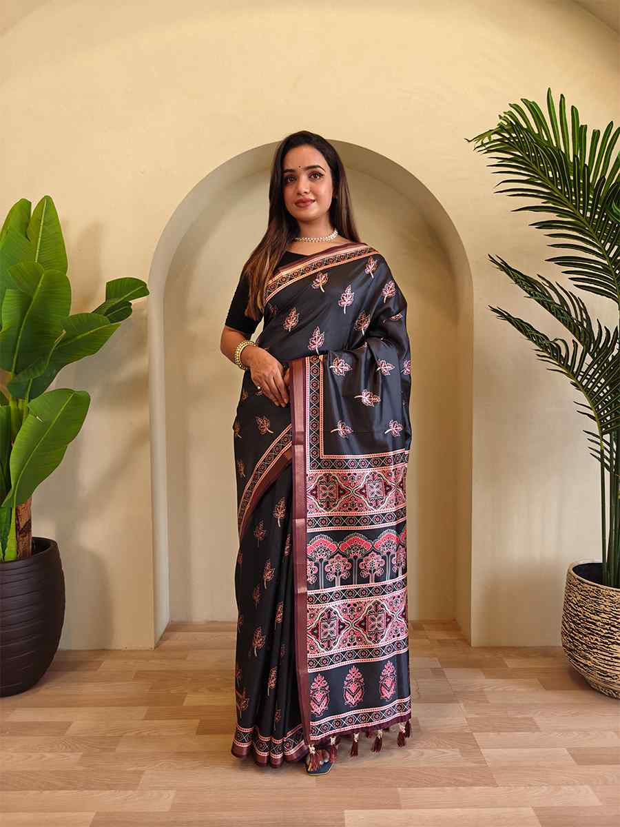 Multi Dola Viscose Printed Festival Wedding Fancy Heavy Border Saree