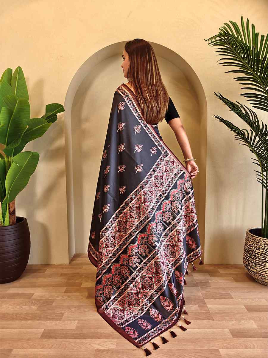 Multi Dola Viscose Printed Festival Wedding Fancy Heavy Border Saree