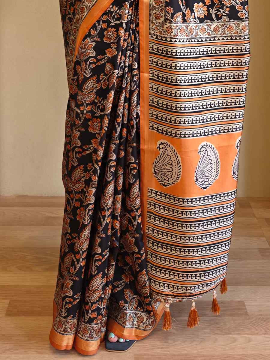 Multi Dola Viscose Printed Festival Wedding Fancy Heavy Border Saree