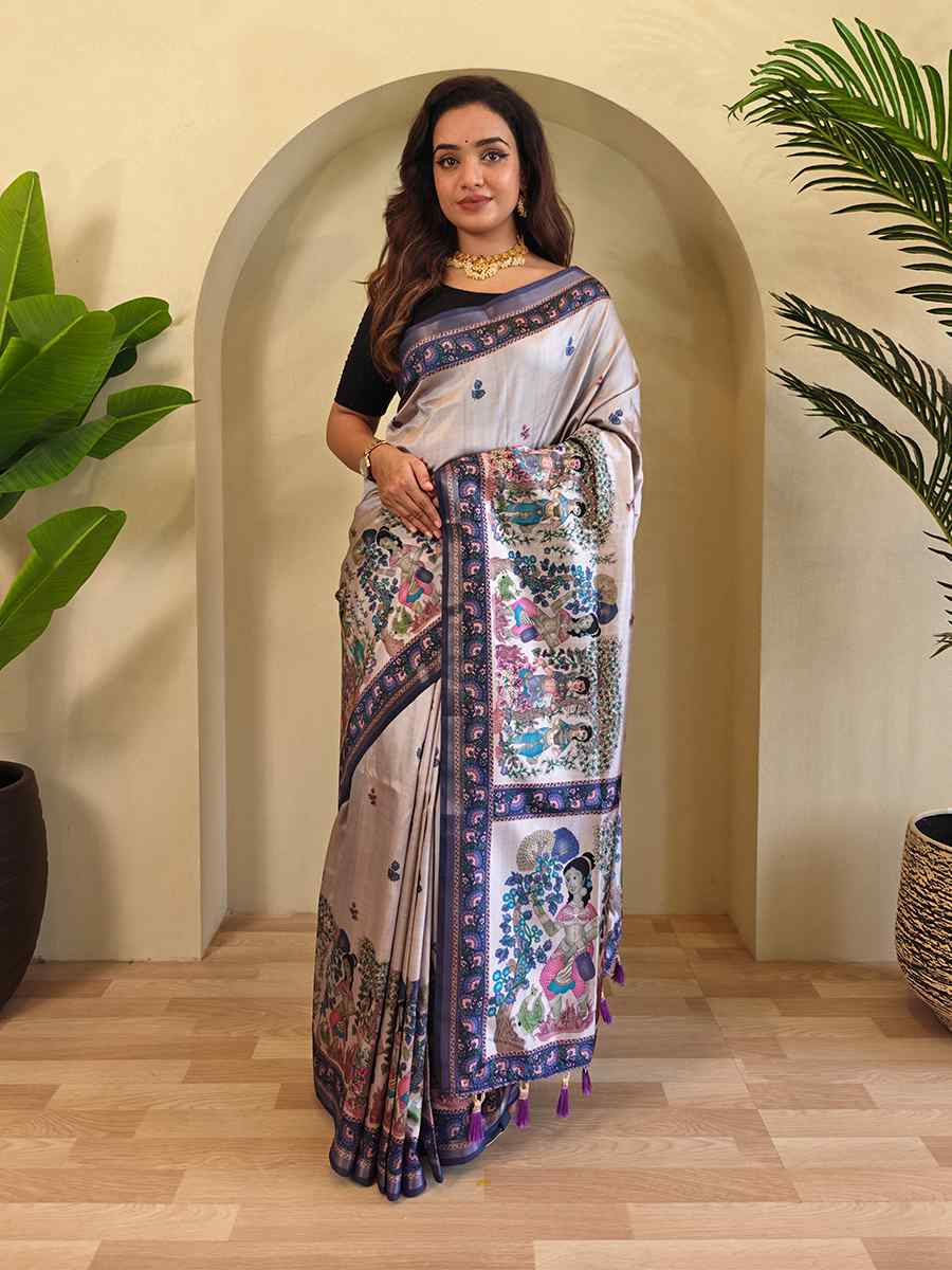 Multi Dola Viscose Printed Festival Wedding Fancy Heavy Border Saree
