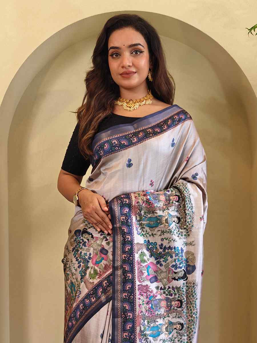 Multi Dola Viscose Printed Festival Wedding Fancy Heavy Border Saree