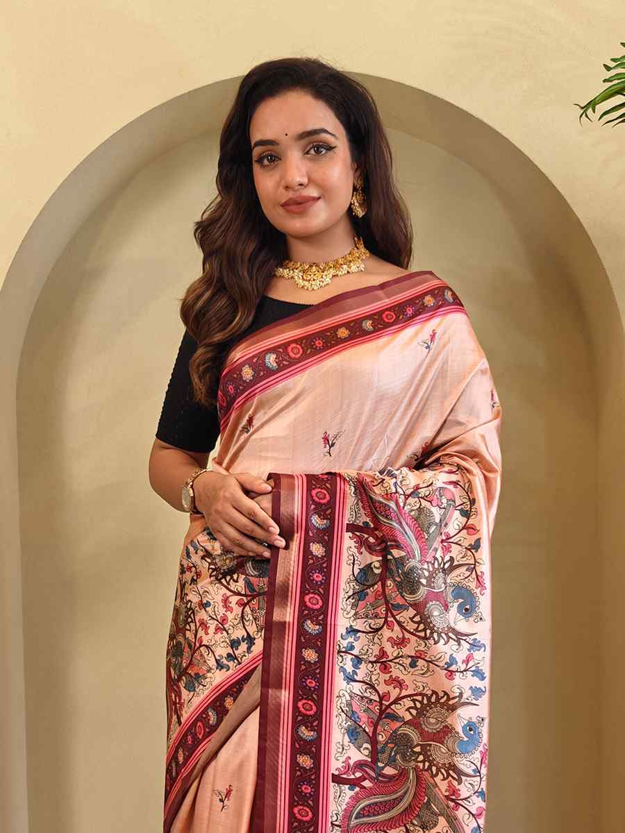 Multi Dola Viscose Printed Festival Wedding Fancy Heavy Border Saree