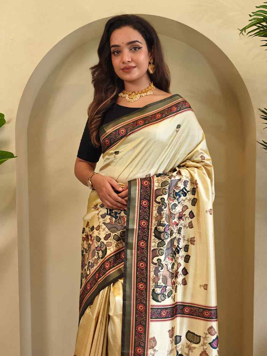 Multi Dola Viscose Printed Festival Wedding Fancy Heavy Border Saree