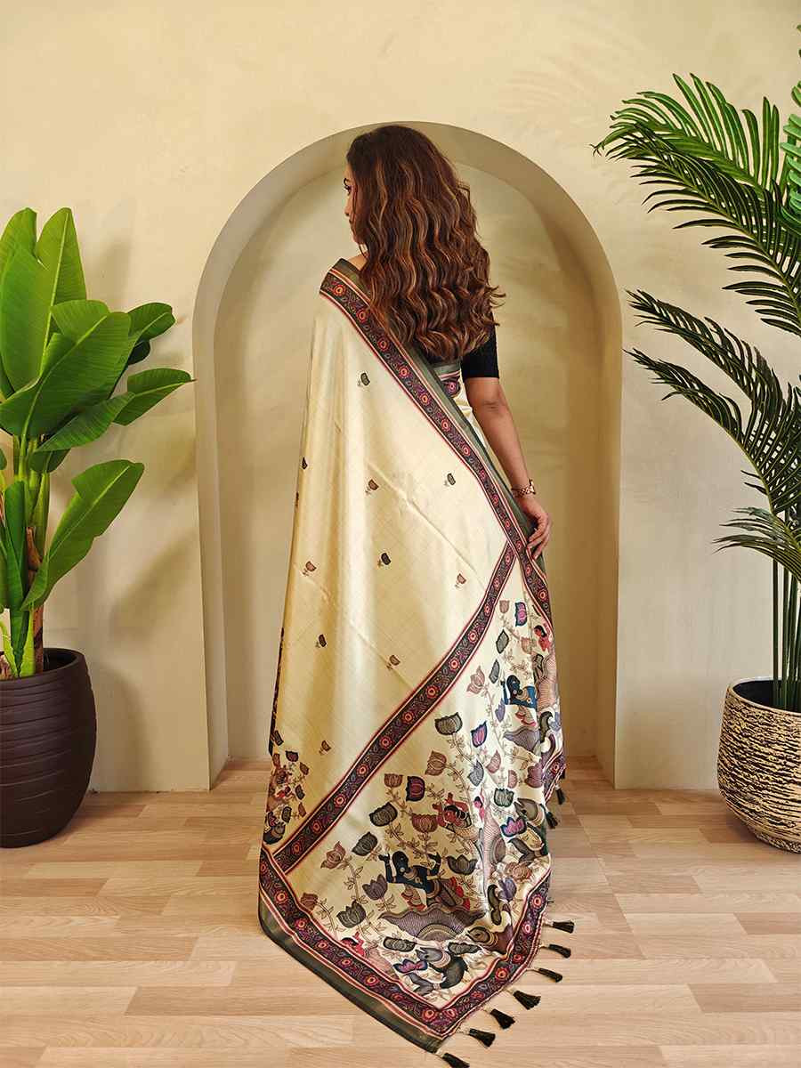 Multi Dola Viscose Printed Festival Wedding Fancy Heavy Border Saree