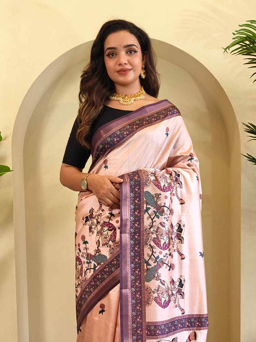 Multi Dola Viscose Printed Festival Wedding Fancy Heavy Border Saree