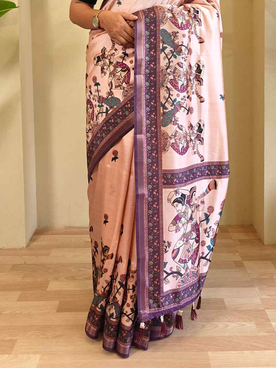 Multi Dola Viscose Printed Festival Wedding Fancy Heavy Border Saree