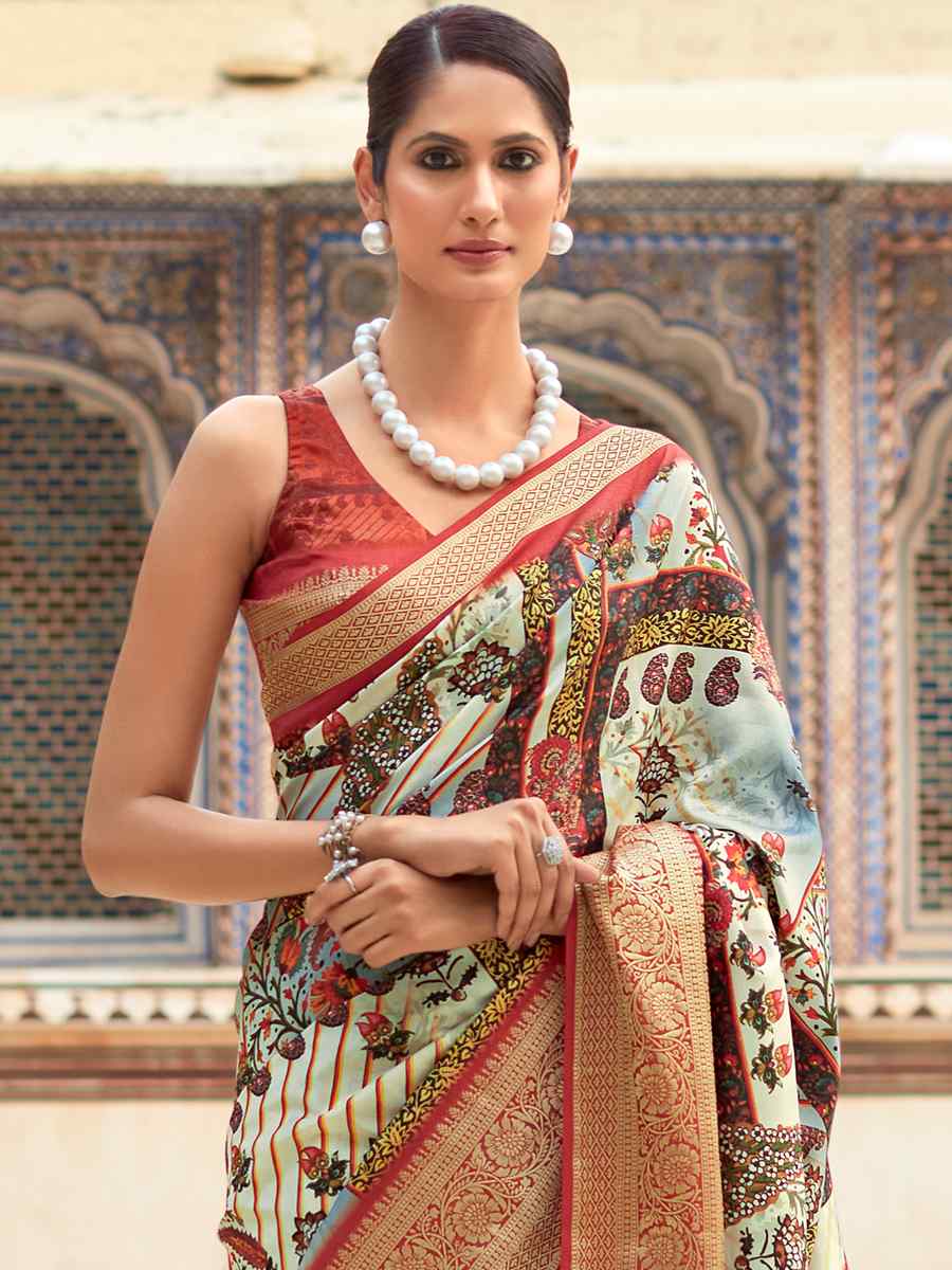 Multi Dola Viscose Silk Handwoven Casual Festival Contemporary Saree