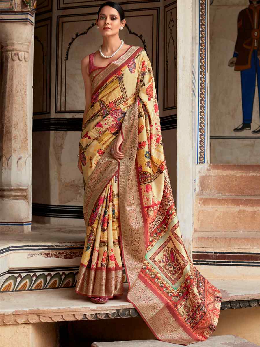 Multi Dola Viscose Silk Handwoven Casual Festival Contemporary Saree