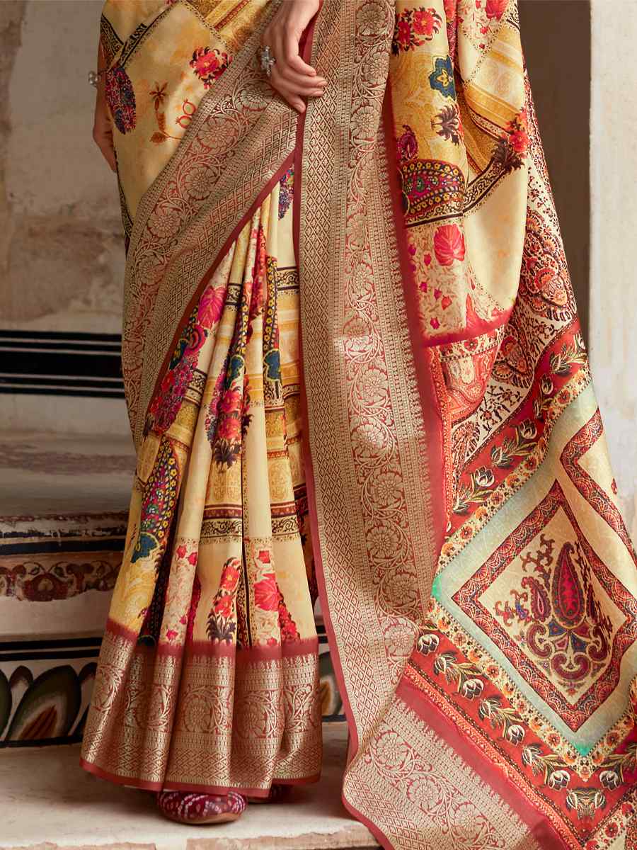 Multi Dola Viscose Silk Handwoven Casual Festival Contemporary Saree