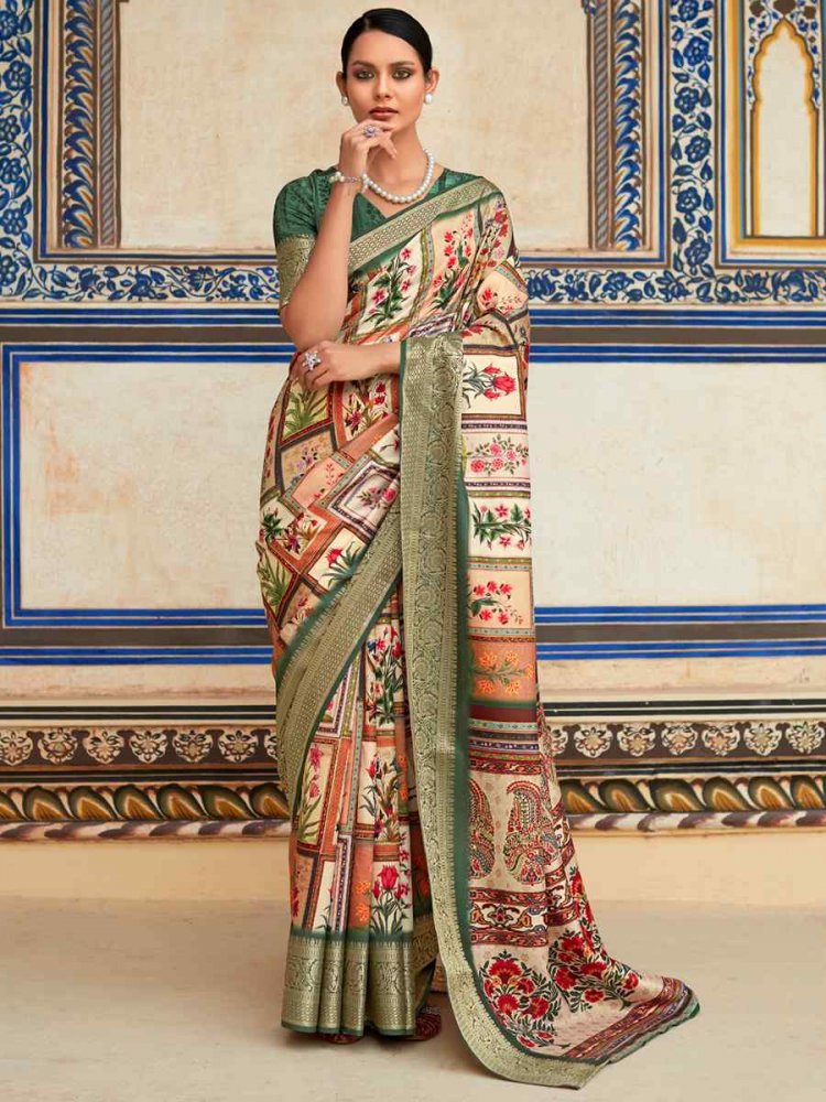 Multi Dola Viscose Silk Handwoven Casual Festival Contemporary Saree