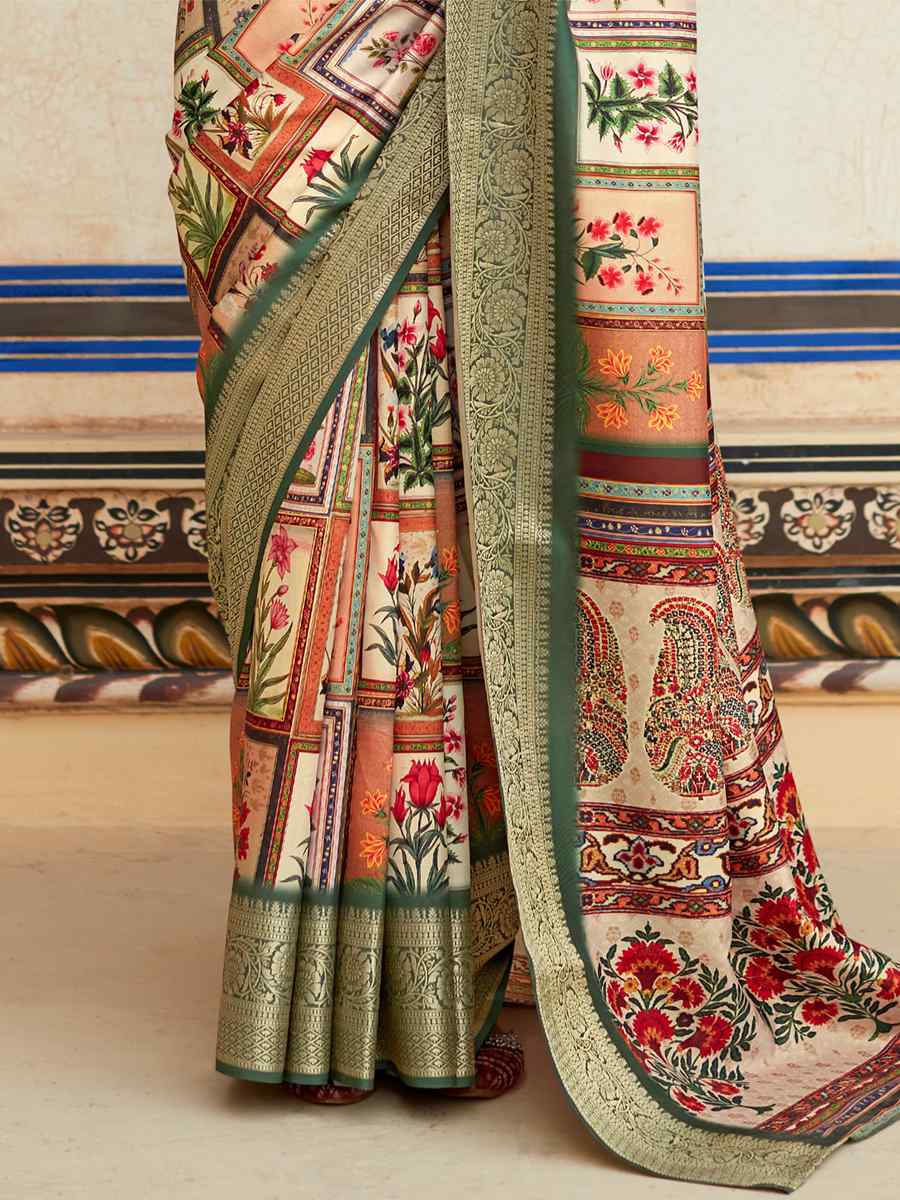 Multi Dola Viscose Silk Handwoven Casual Festival Contemporary Saree