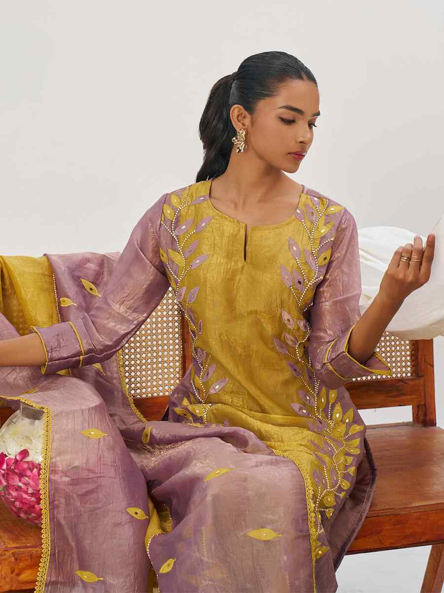Multi Fancy Crush Silk Embroidery Party Wedding Festival Casual Ready  Pant Salwar Kameez