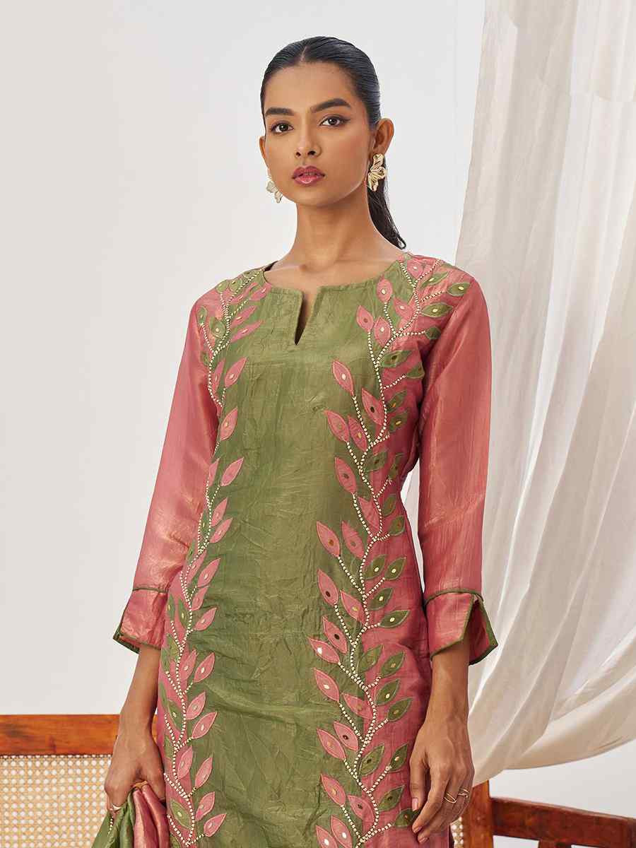 Multi Fancy Crush Silk Embroidery Party Wedding Festival Casual Ready  Pant Salwar Kameez