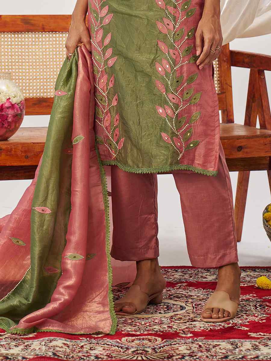 Multi Fancy Crush Silk Embroidery Party Wedding Festival Casual Ready  Pant Salwar Kameez