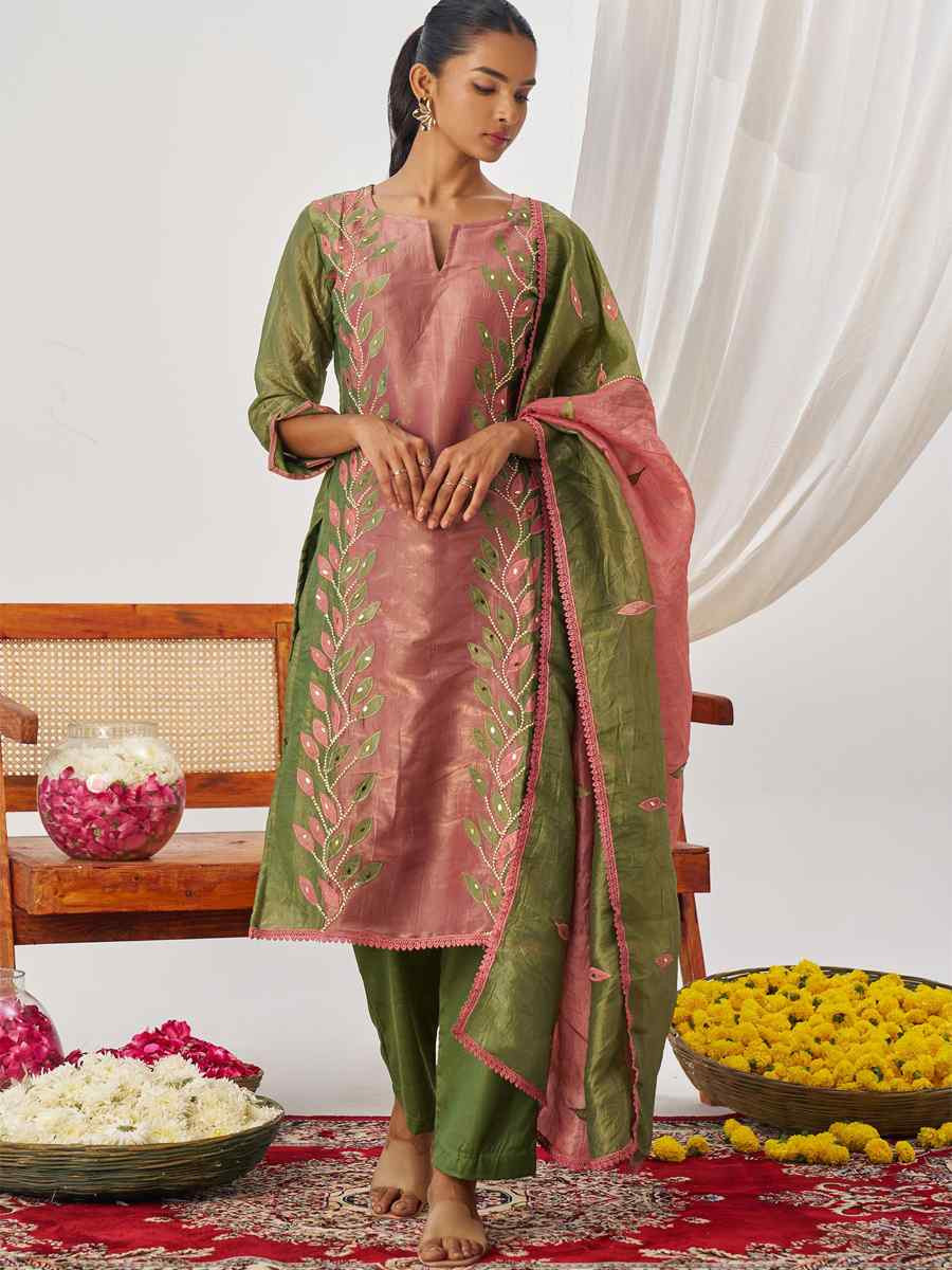 Multi Fancy Crush Silk Embroidery Party Wedding Festival Casual Ready Pant Salwar Kameez