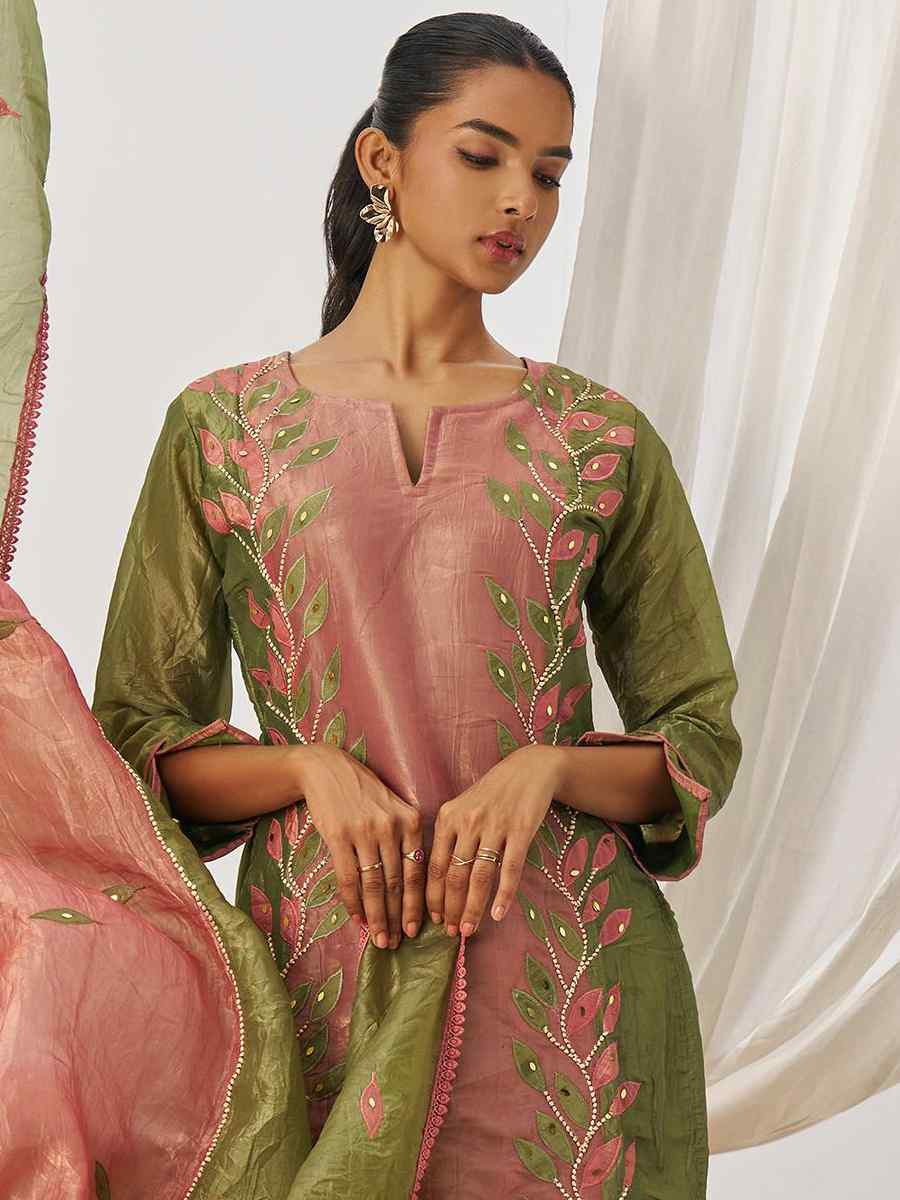 Multi Fancy Crush Silk Embroidery Party Wedding Festival Casual Ready  Pant Salwar Kameez