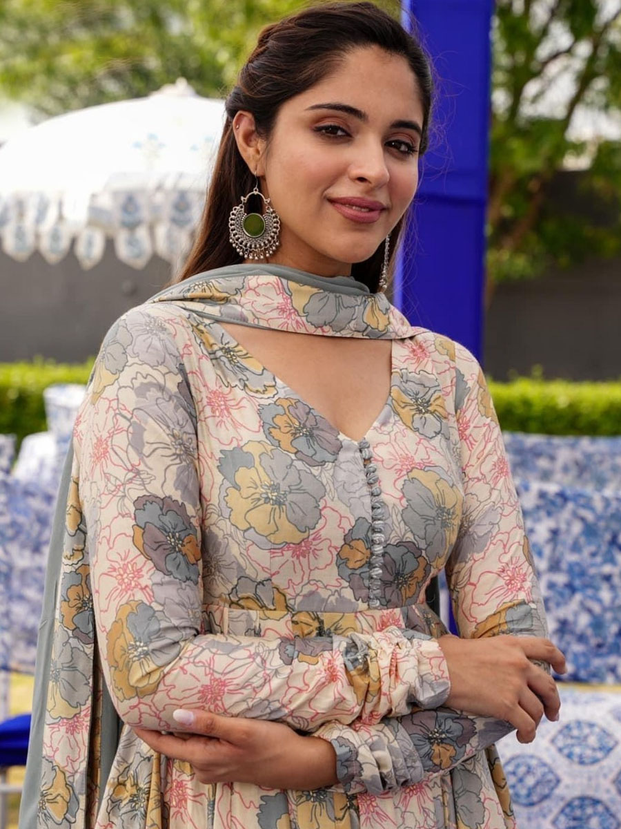 Multi Faux Georgette Embroidered Festival Bridesmaid Ready Anarkali Salwar Kameez