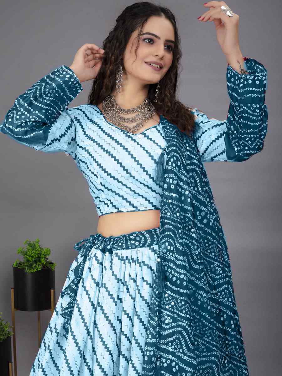 Multi Foil Cotton Printed Festival Contemporary Lehenga Choli