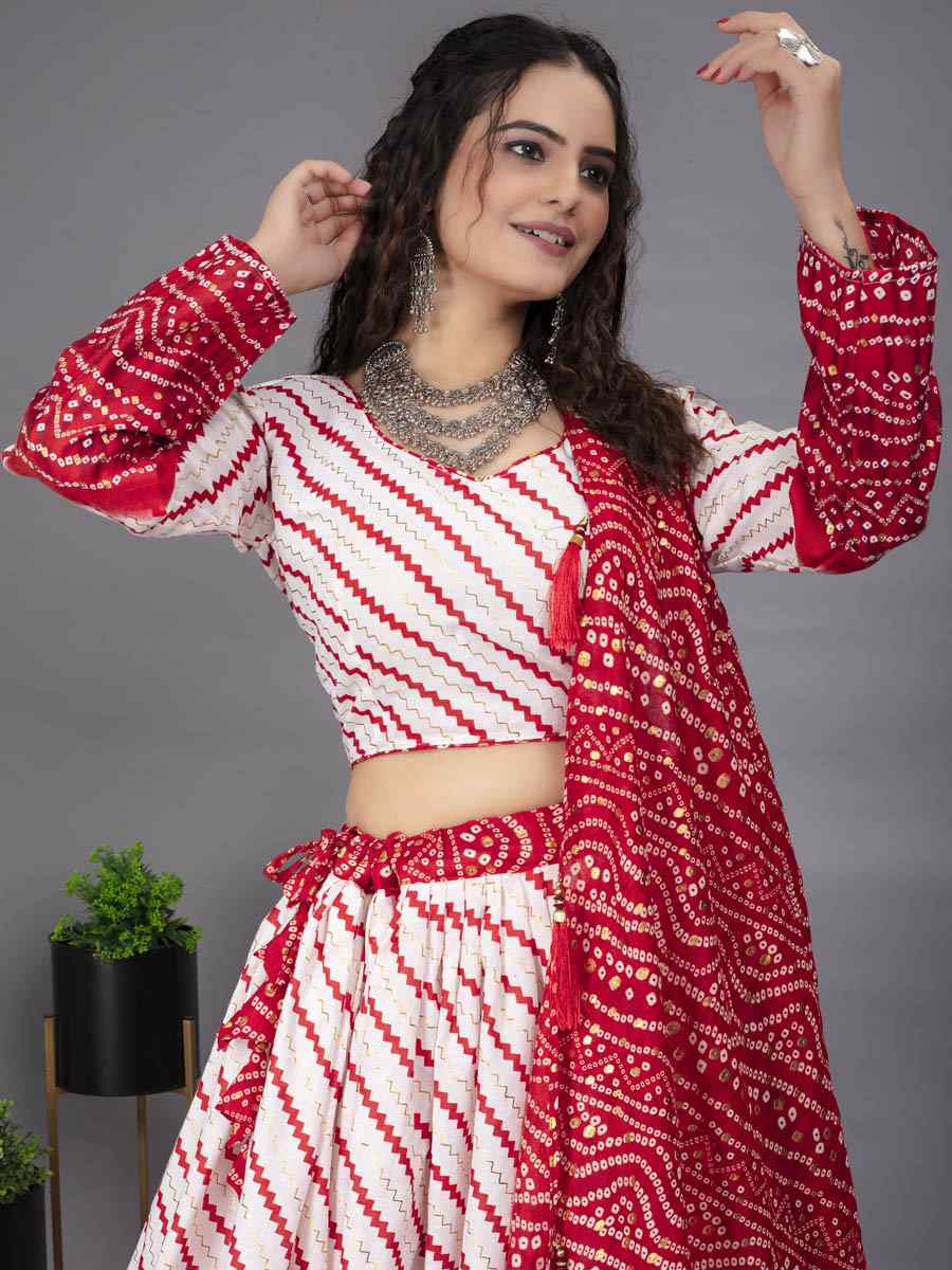 Multi Foil Cotton Printed Festival Contemporary Lehenga Choli