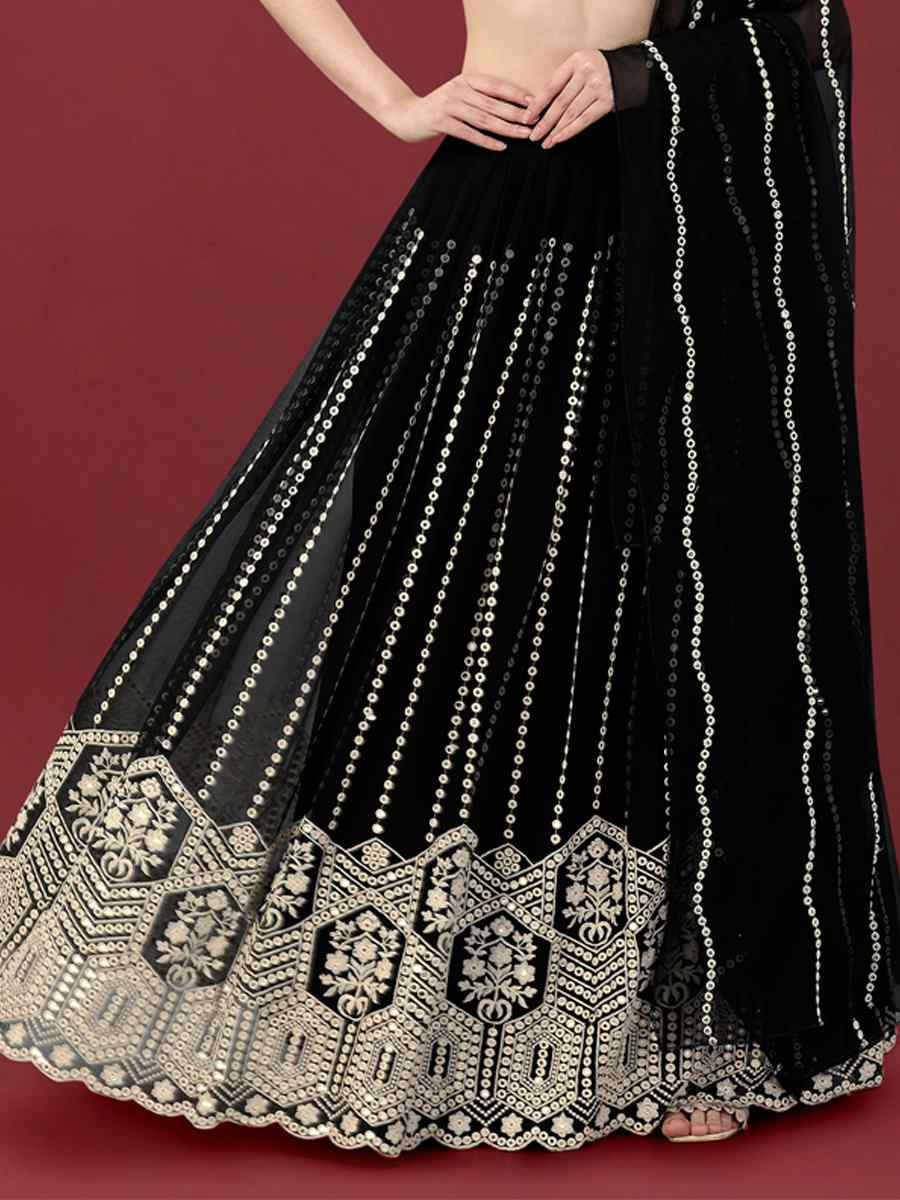 Multi Foux Georgette Embroidered Reception Wedding Lehenga Choli