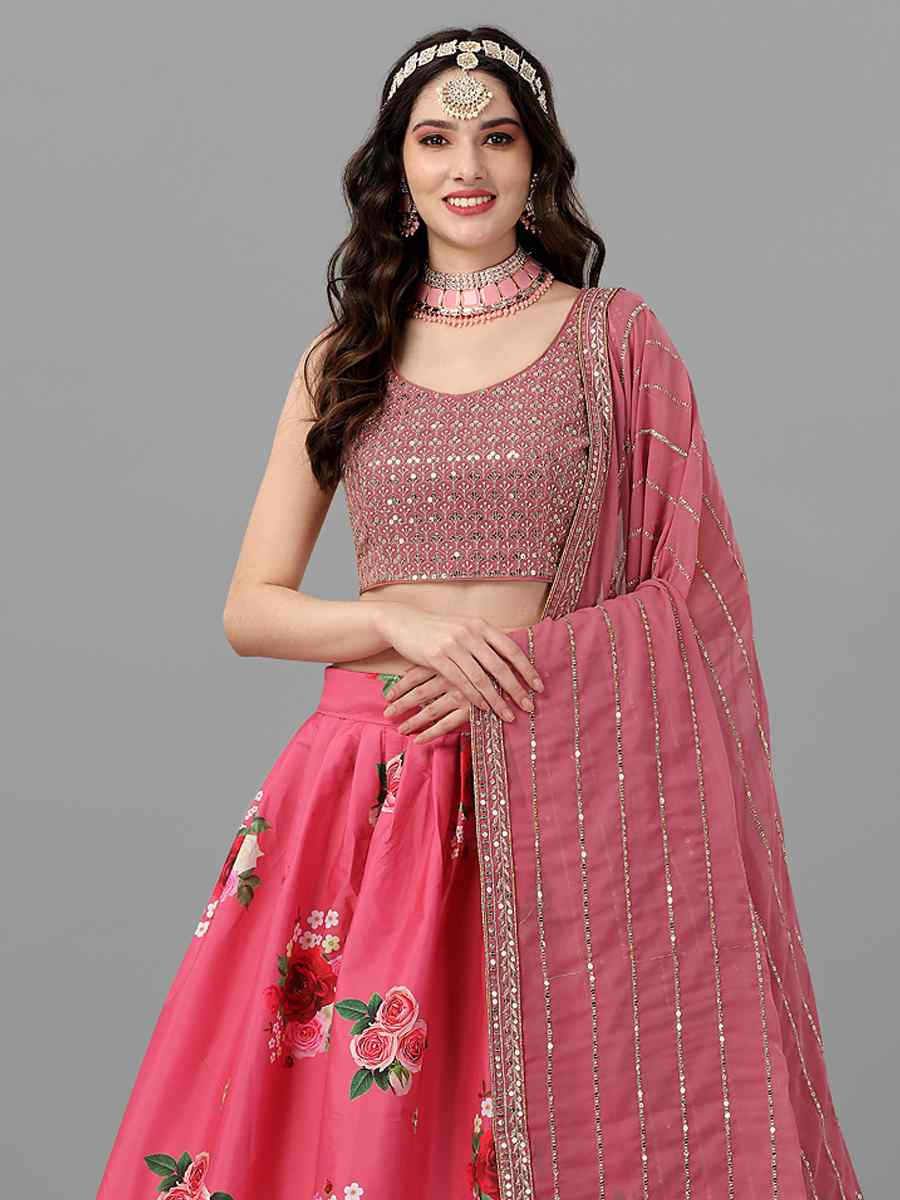 Multi Georgette Embroidered Reception Wedding Lehenga Choli