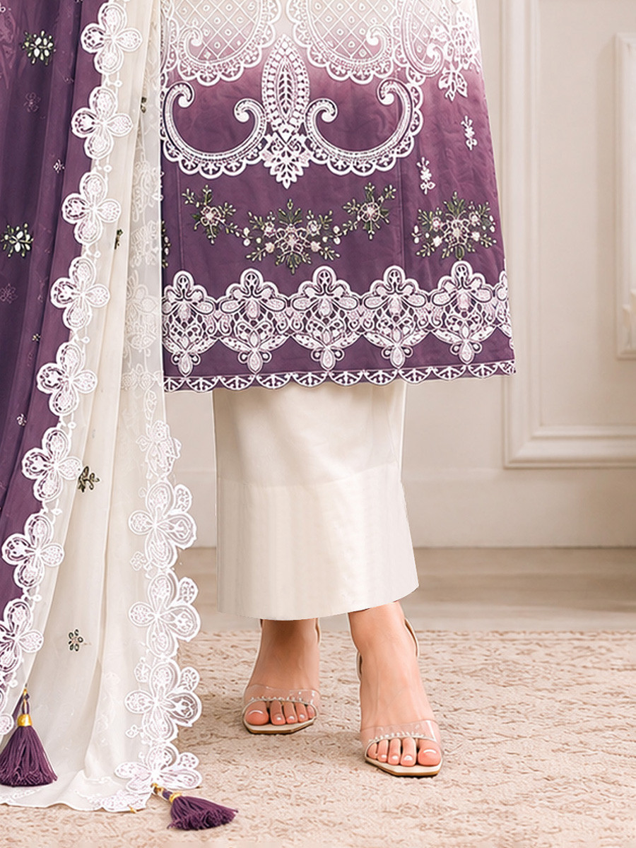Multi Georgette Embroidery Sequins Wedding Party Festival Casual Palazzo Pant Salwar Kameez