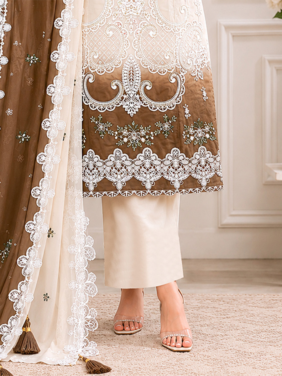 Multi Georgette Embroidery Sequins Wedding Party Festival Casual Palazzo Pant Salwar Kameez