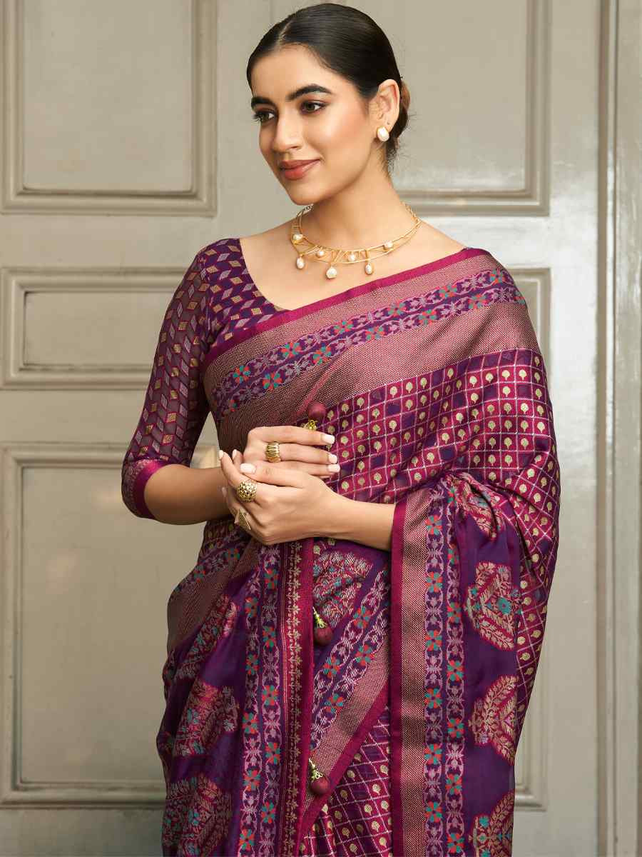 Multi Georgette Handwoven Festival Wedding Fancy Heavy Border Saree