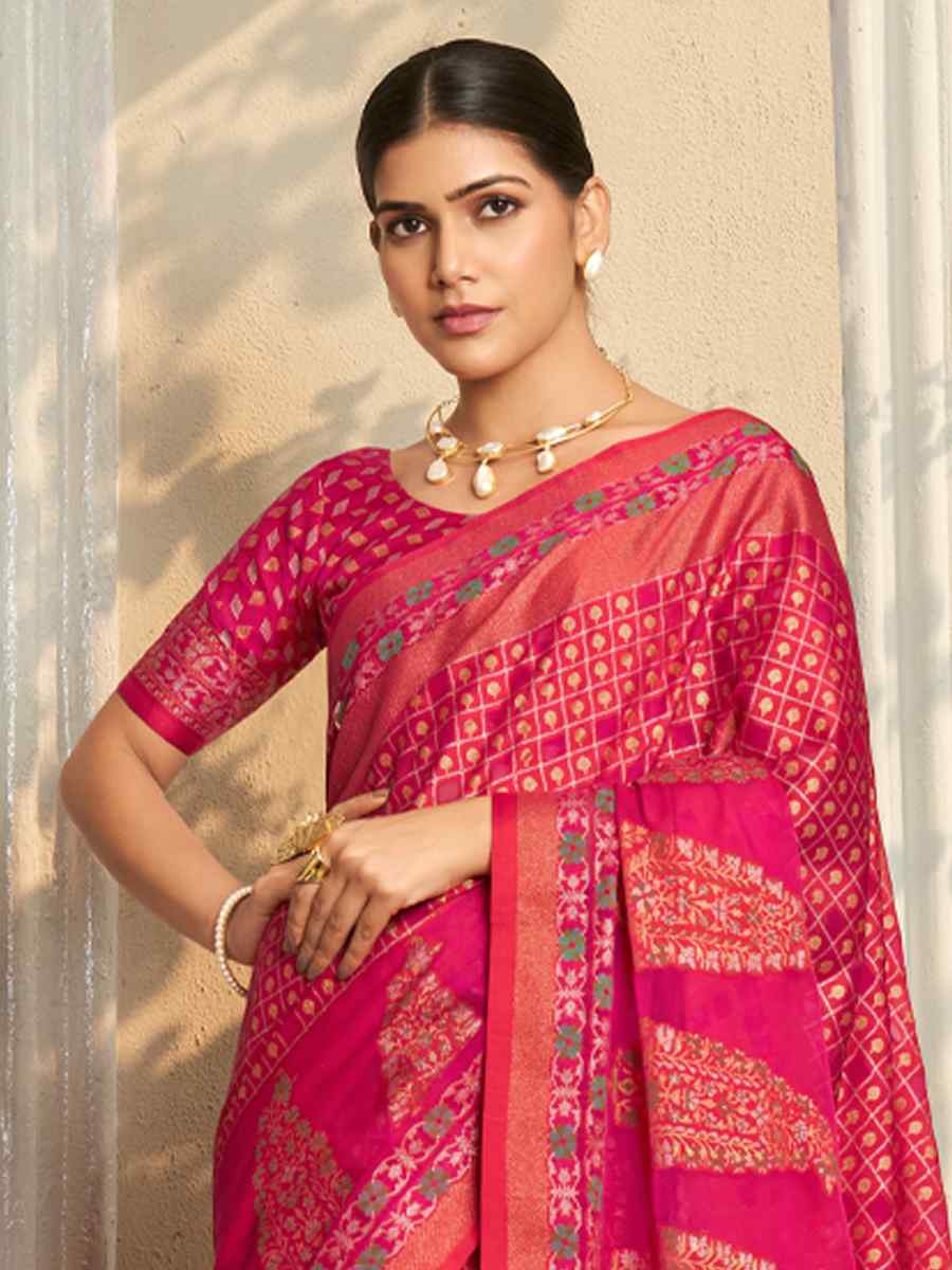 Multi Georgette Handwoven Festival Wedding Fancy Heavy Border Saree