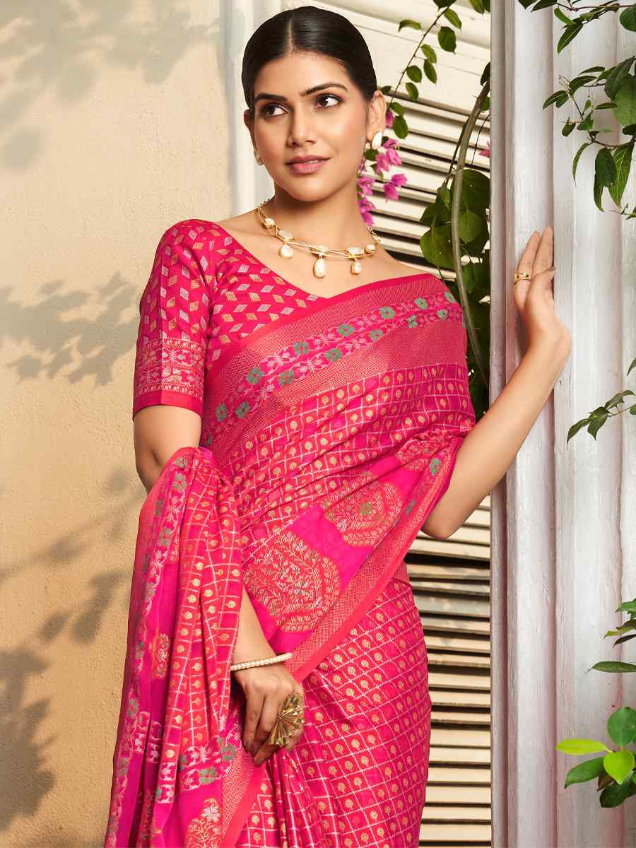 Multi Georgette Handwoven Festival Wedding Fancy Heavy Border Saree