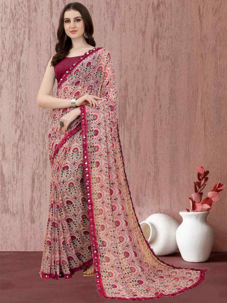 Multi Georgette Printed Casual Festival Contemporary Saree