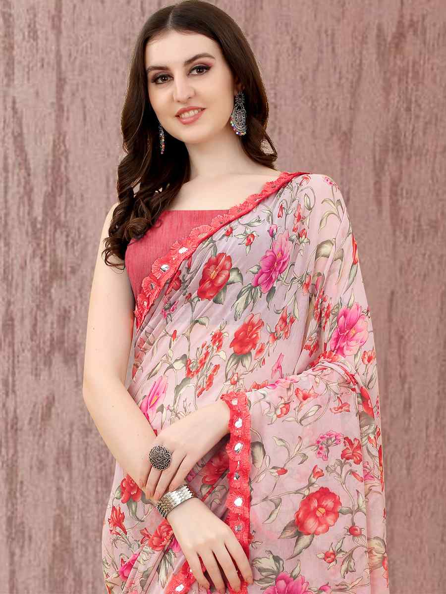 Multi Georgette Printed Casual Festival Contemporary Saree