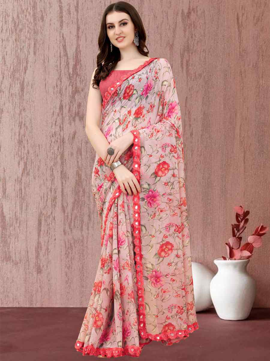 Multi Georgette Printed Casual Festival Contemporary Saree