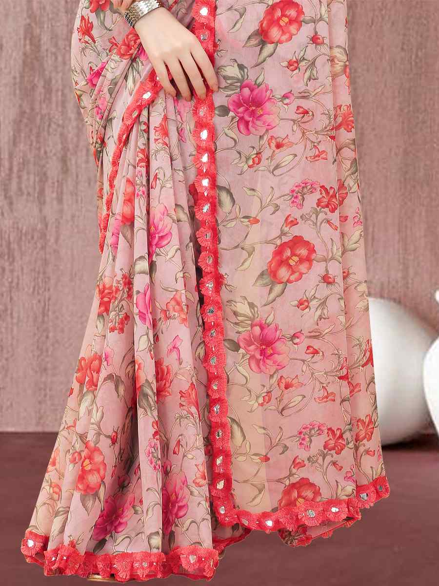 Multi Georgette Printed Casual Festival Contemporary Saree