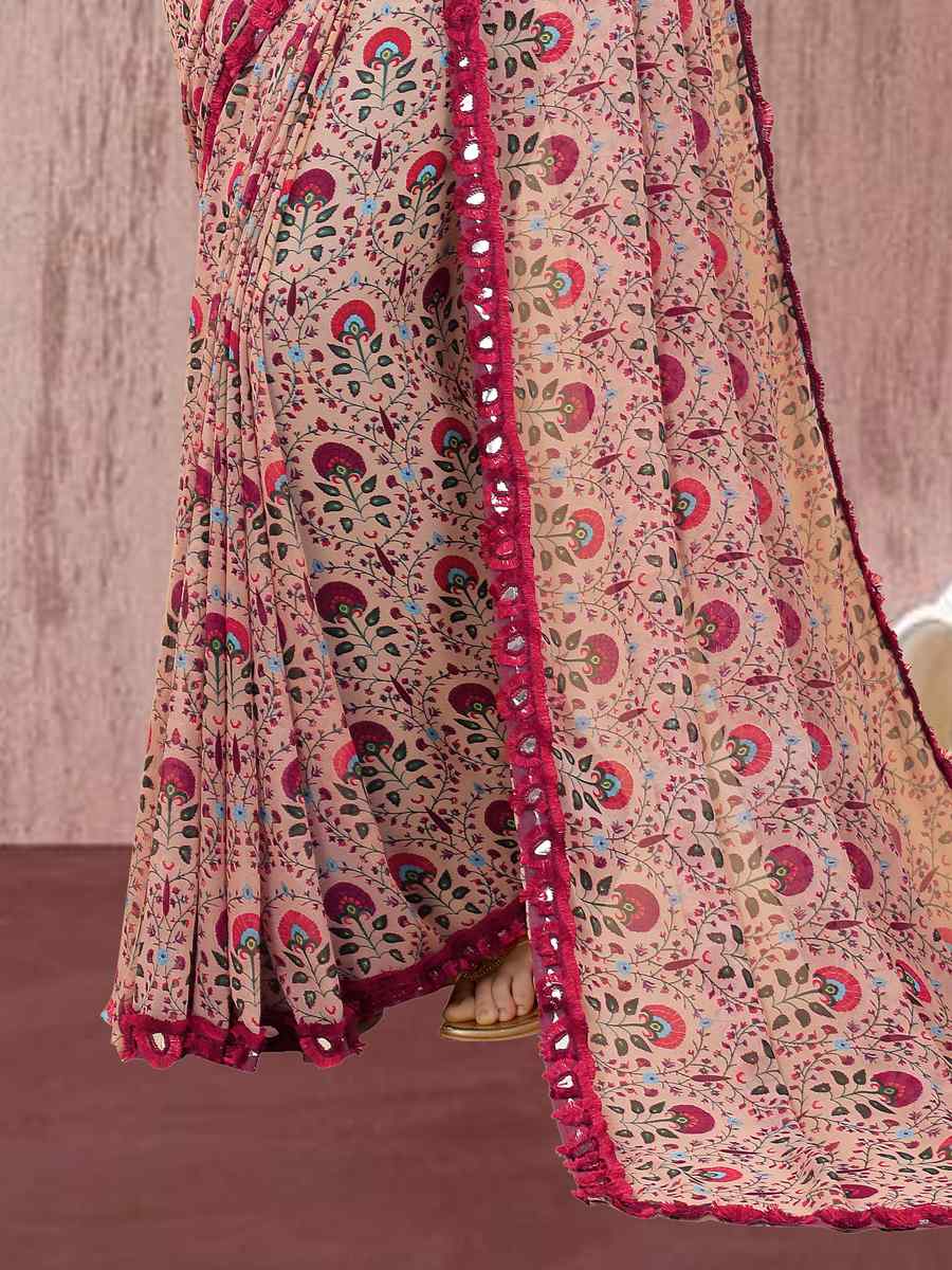 Multi Georgette Printed Casual Festival Contemporary Saree