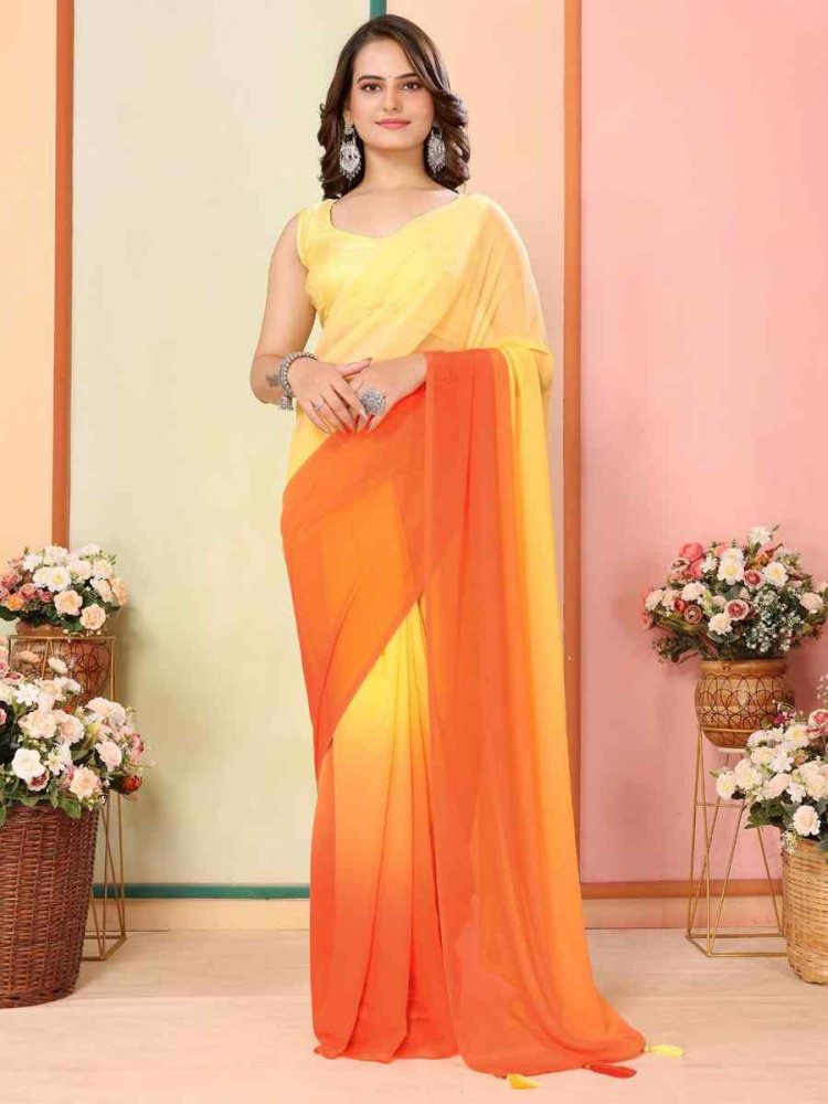Multi Georgette Printed Festival Casual Contemporary Saree