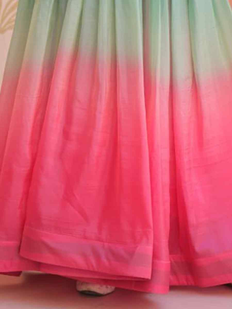 Multi Gold Crush Embroidered Festival Party Gown